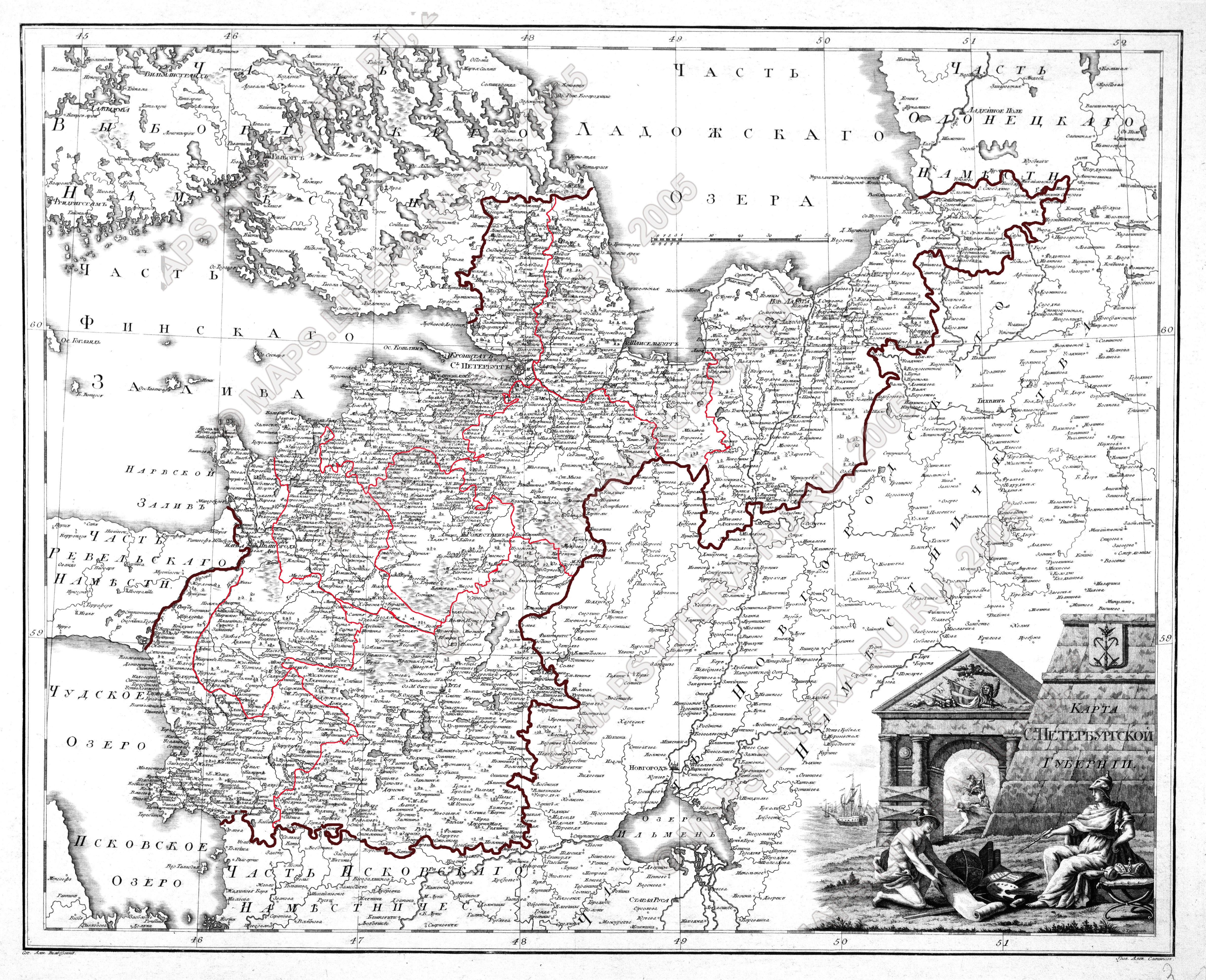 Карта Новоладожского Уезда