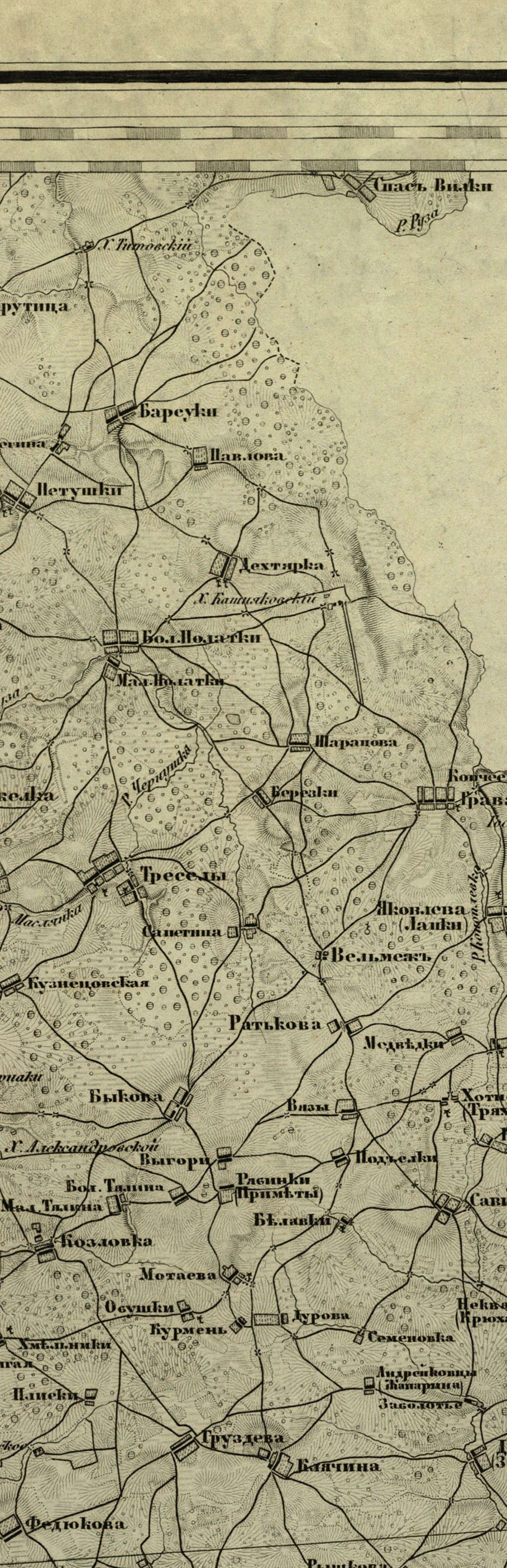 Карта гжатского уезда смоленской губернии 1930