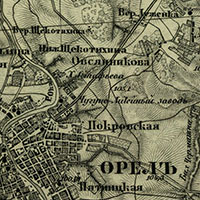 карта Орловской губернии военная трехверстка