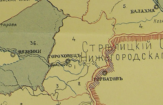 Границы станов старого Гороховецкого уезда в 17 веке