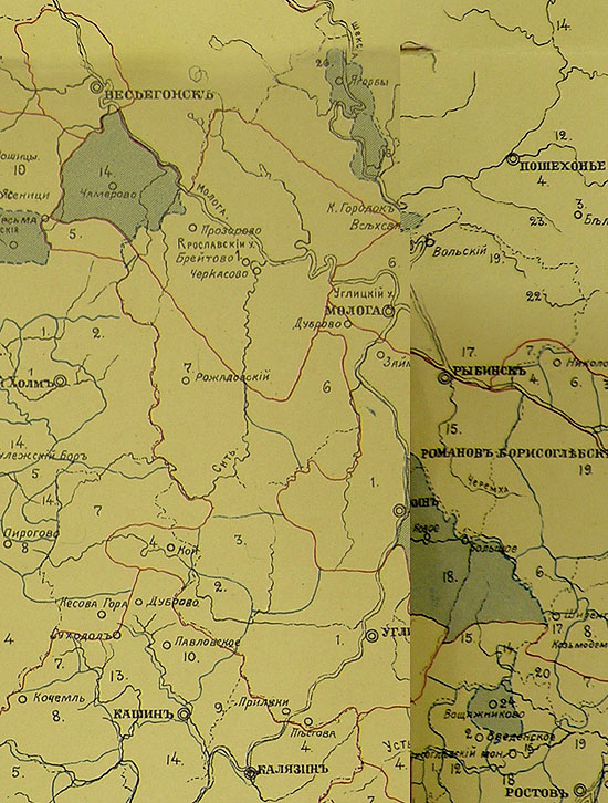 Угличский уезд в 17 веке - станы, волости, границы