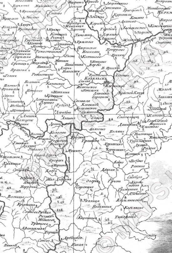 Козельский район карта с деревнями
