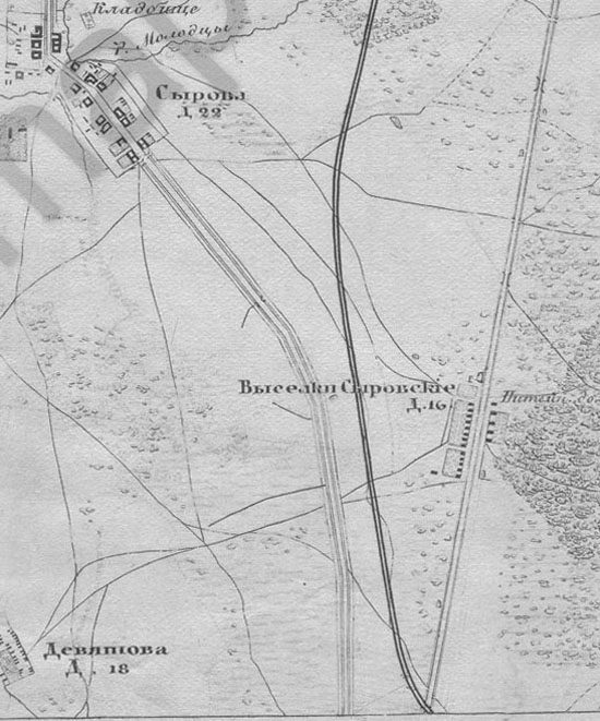 часть Звенигородского уезда на карте Окрестности Москвы 1878