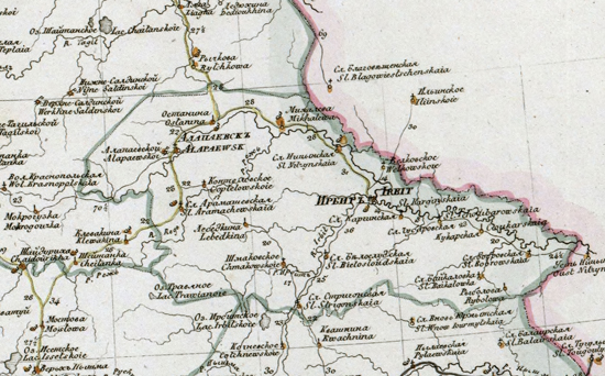 карта Ирбитского уезда  1821 года