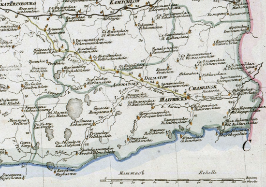 карта Шадринского уезда  1821 года